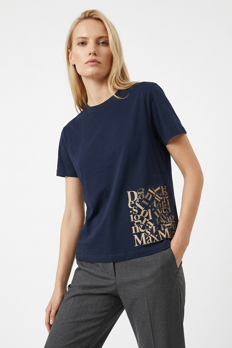 Футболка синяя с лого "26  MAXMARA  EDILE/006