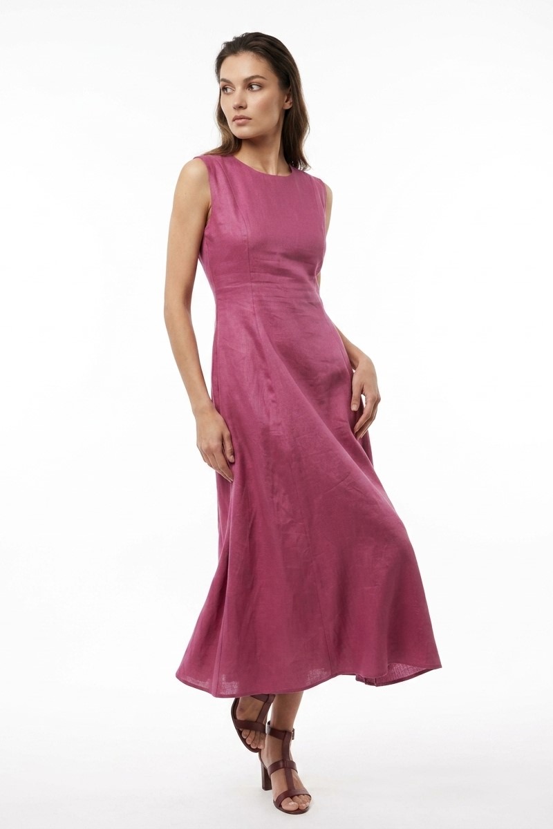 Платье фуксия без рукава "26 MAXMARA  AQUILE