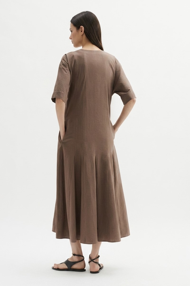 Платье свободного кроя коричневое "26 MAXMARA  PANINO