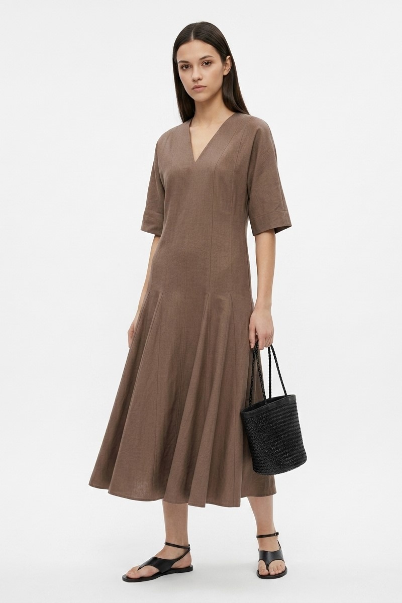 Платье свободного кроя коричневое "26 MAXMARA  PANINO