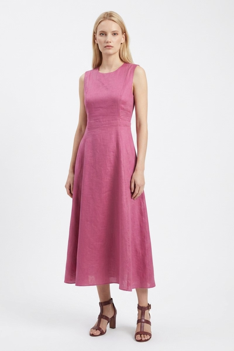 Платье фуксия без рукава "26 MAXMARA  AQUILE