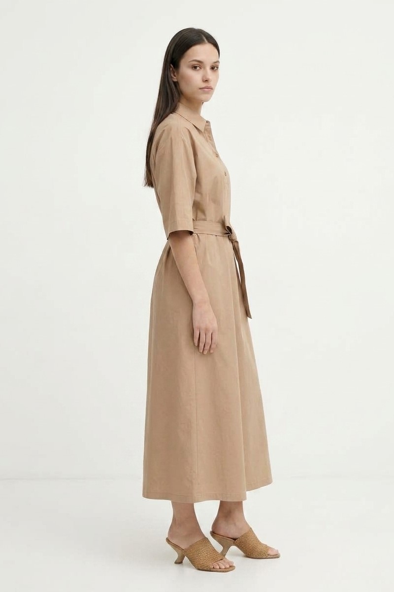 Платье комбинированное цвета кэмел "26  MAXMARA  ALBERO
