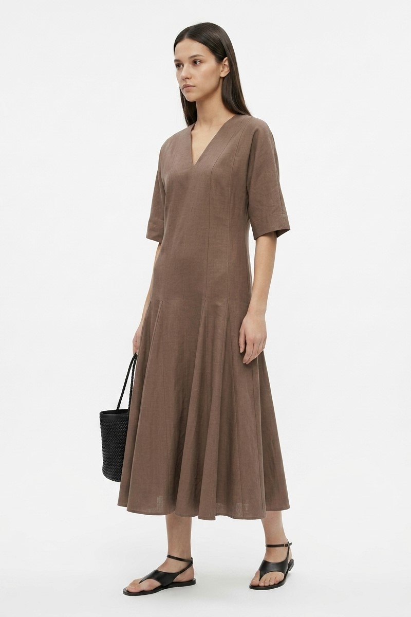 Платье свободного кроя коричневое "26 MAXMARA  PANINO