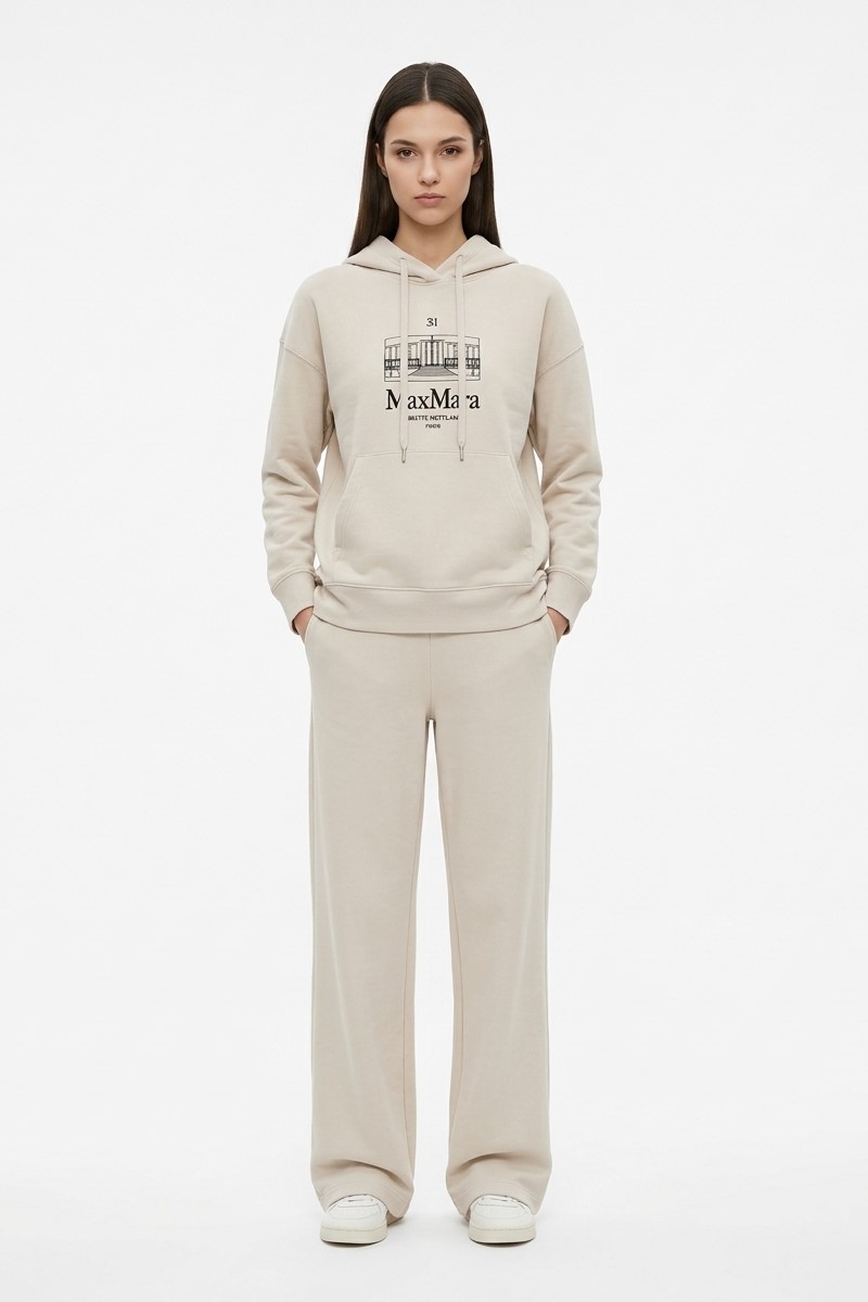 Толстовка экрю с лого "26  MAXMARA  ANDREA