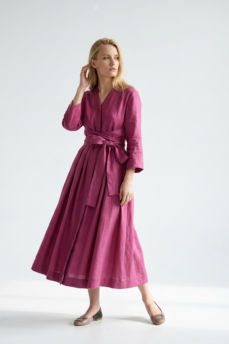 Платье фуксия с рукавом "26 MAXMARA  CAMILLA