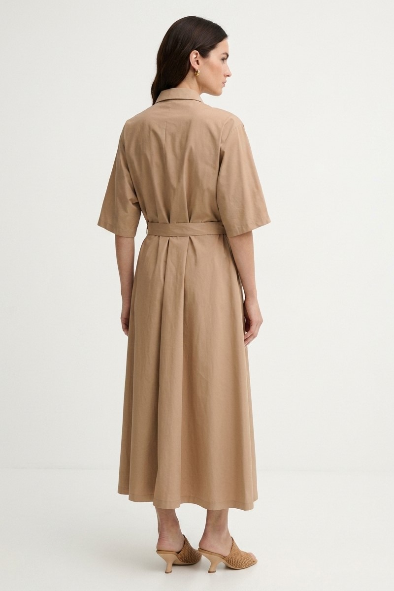 Платье комбинированное цвета кэмел "26  MAXMARA  ALBERO