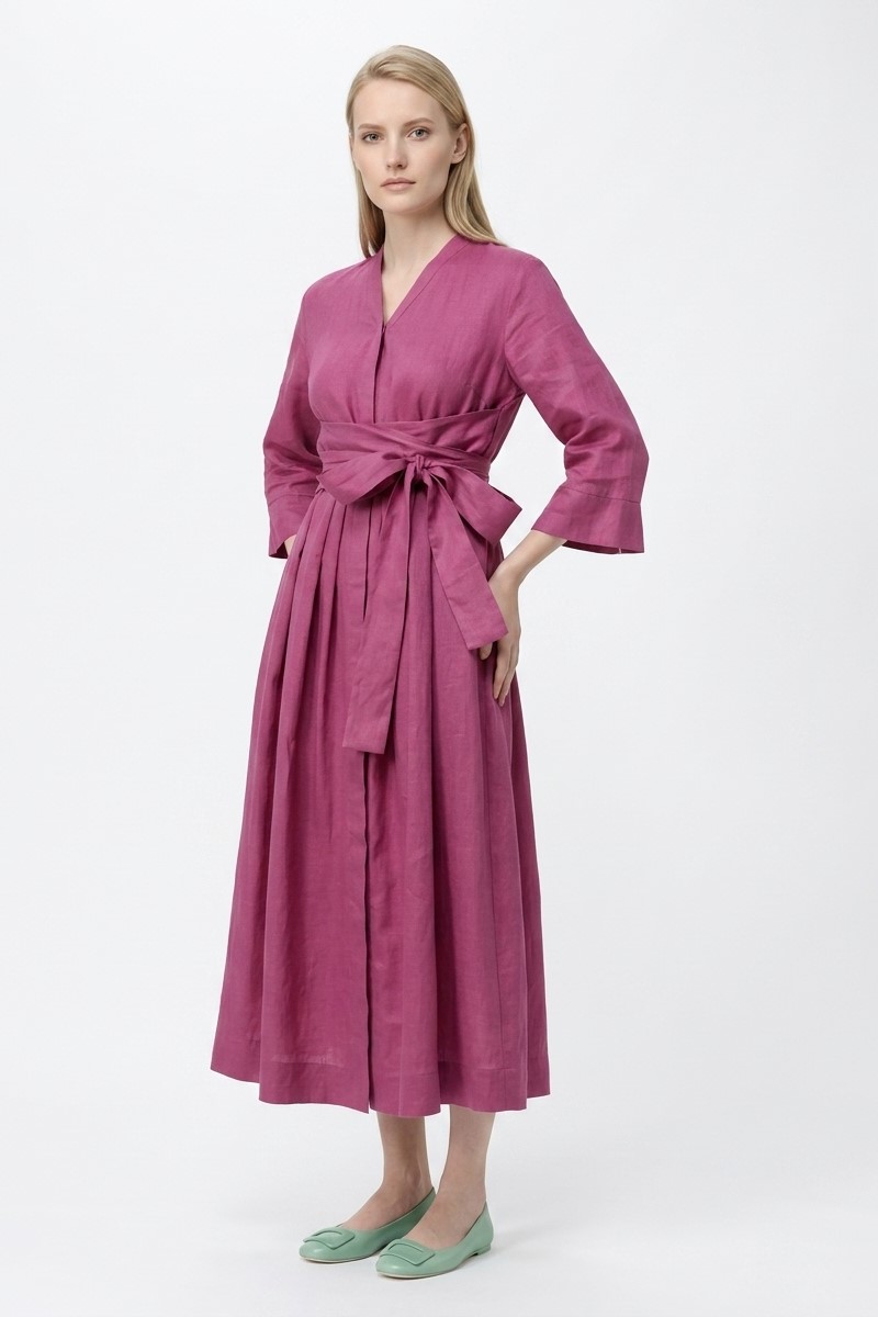Платье фуксия с рукавом "26 MAXMARA  CAMILLA