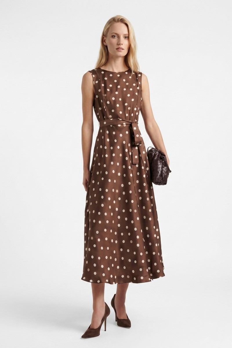 Платье шелковое в горох "26  MAXMARA  MARTINA/002