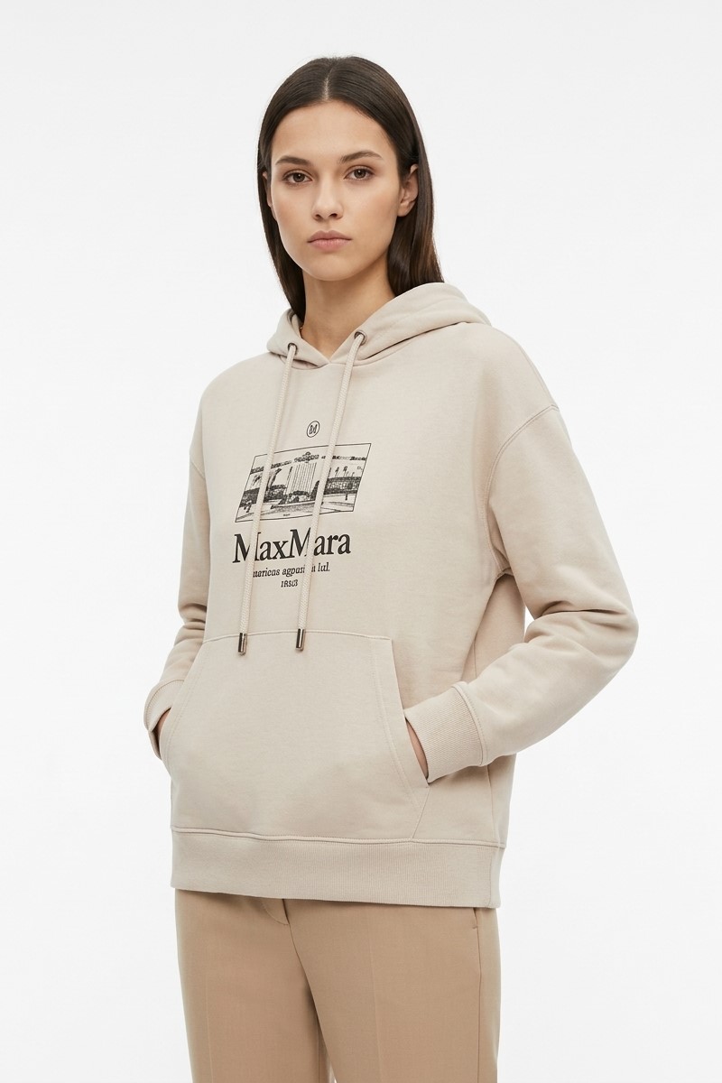 Толстовка экрю с лого "26  MAXMARA  ANDREA