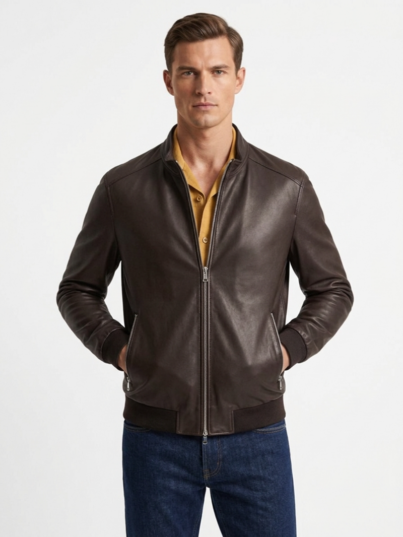 Куртка кожаная коричневая SS26 FRADI PN2241