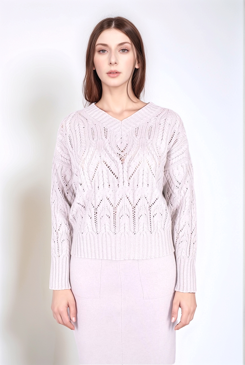 Джемпер бежевый с люрексом 25/26 PANICALE D370332V/0225