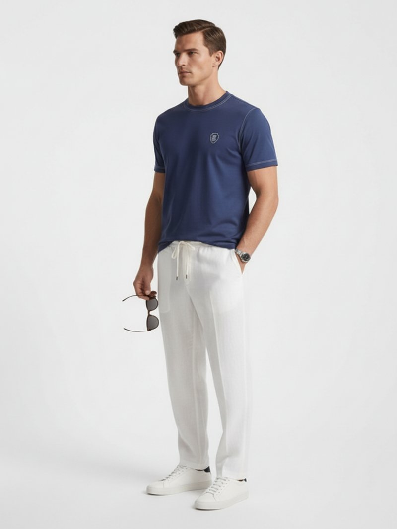 Брюки льняные молочные SS26 FRADI LN5429/40