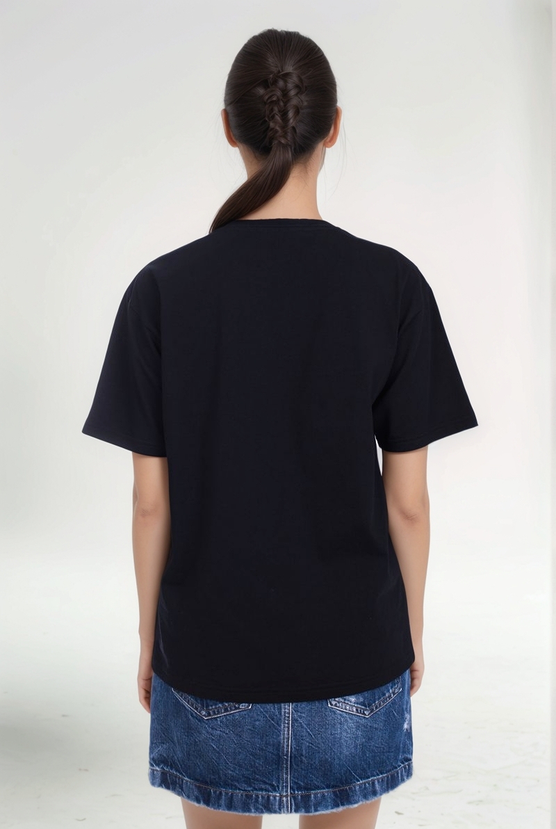 Футболка хлопковая черная с лого SS25 VALENTINO 6B3MG24H95W/0NO