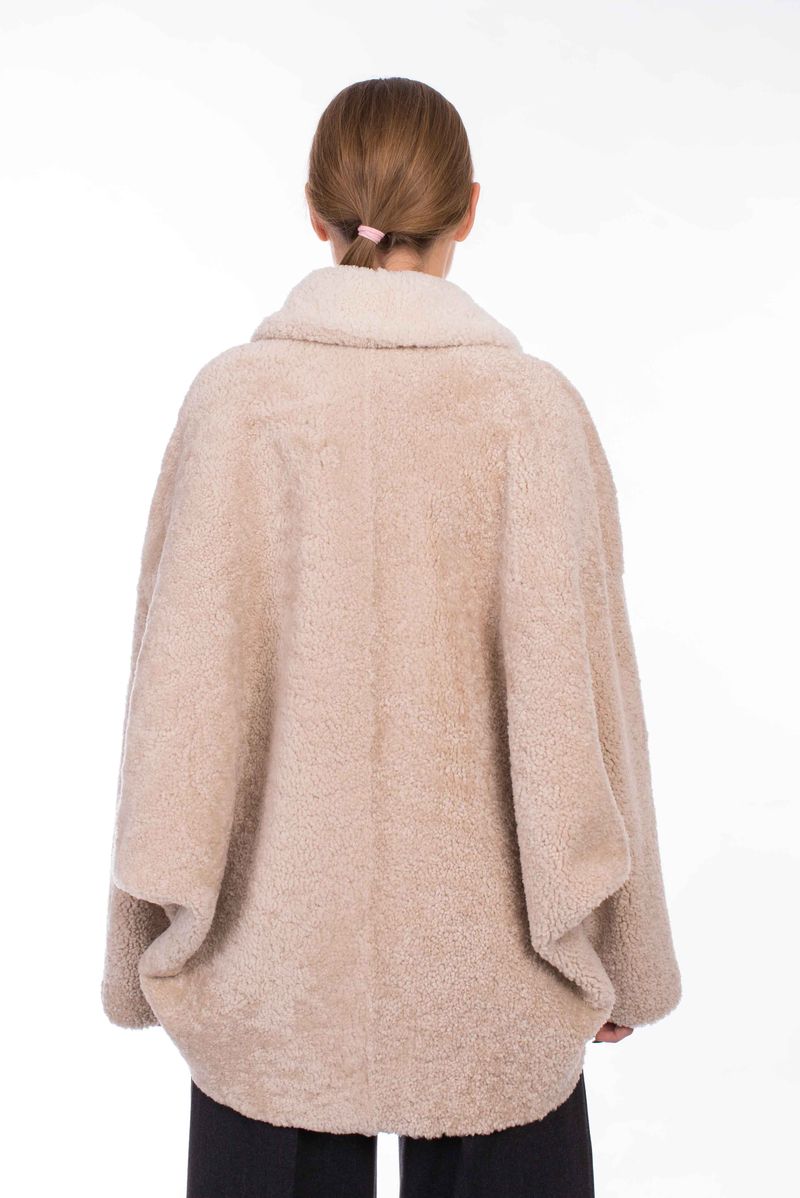 Дубленка бежевая с аппликацией 24/25 RinDi 24/306