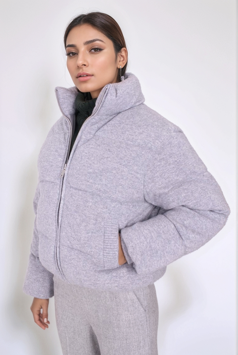 Кашемировый пуховик серый 25/26 ADDICTED MK116-1/GREY