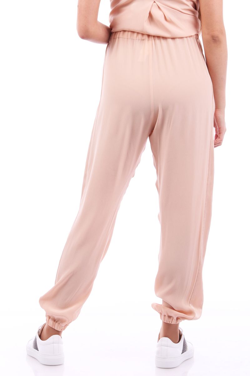 Брюки-джоггеры персиковые из атласа SS22 FABIANA FILIPPI PAD272W387