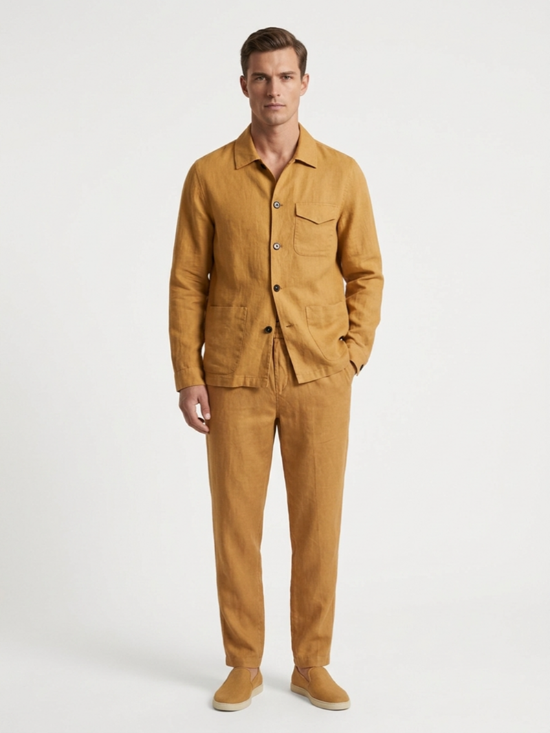 Пиджак льняной кэмел SS26 FRADI LN5429/46