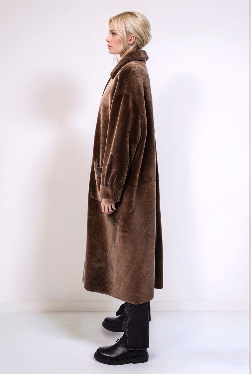 Дубленка макси бронза 22/23 RinDi R22/312