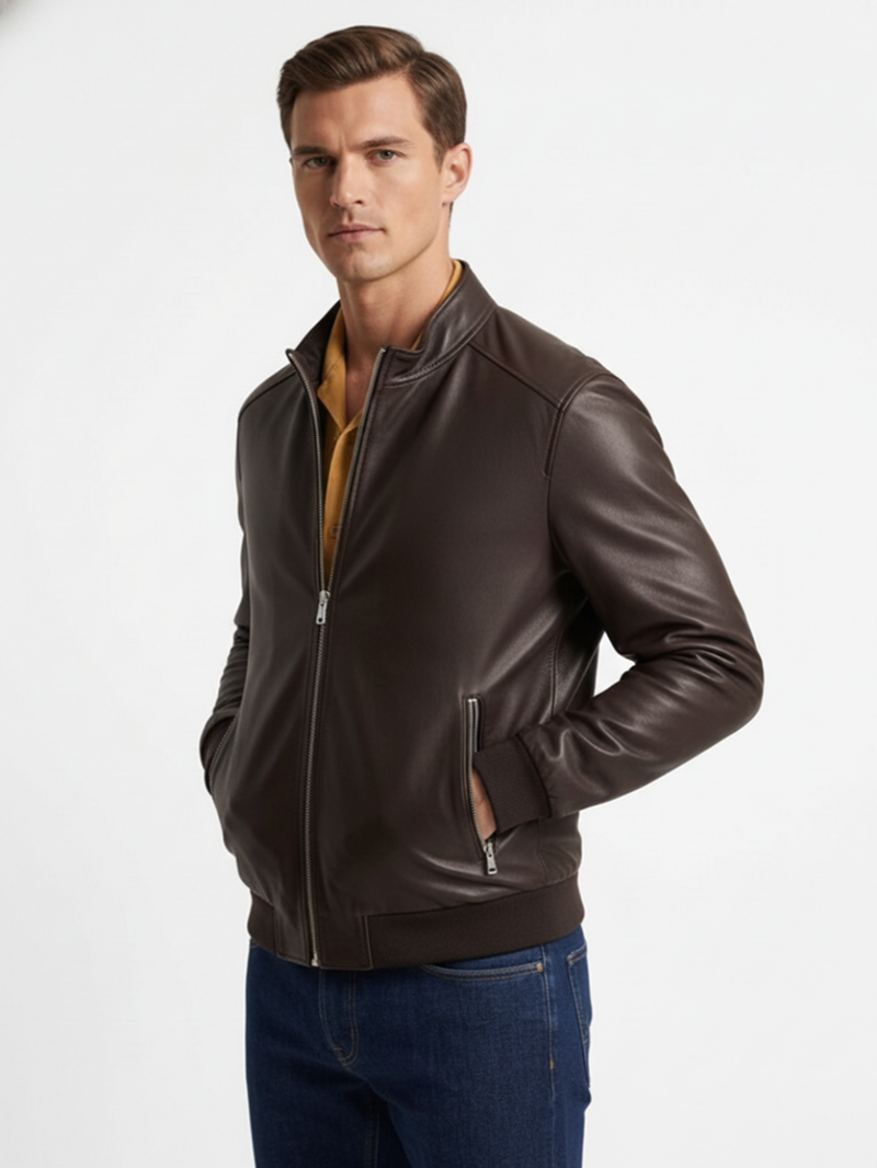 Куртка кожаная коричневая SS26 FRADI PN2241