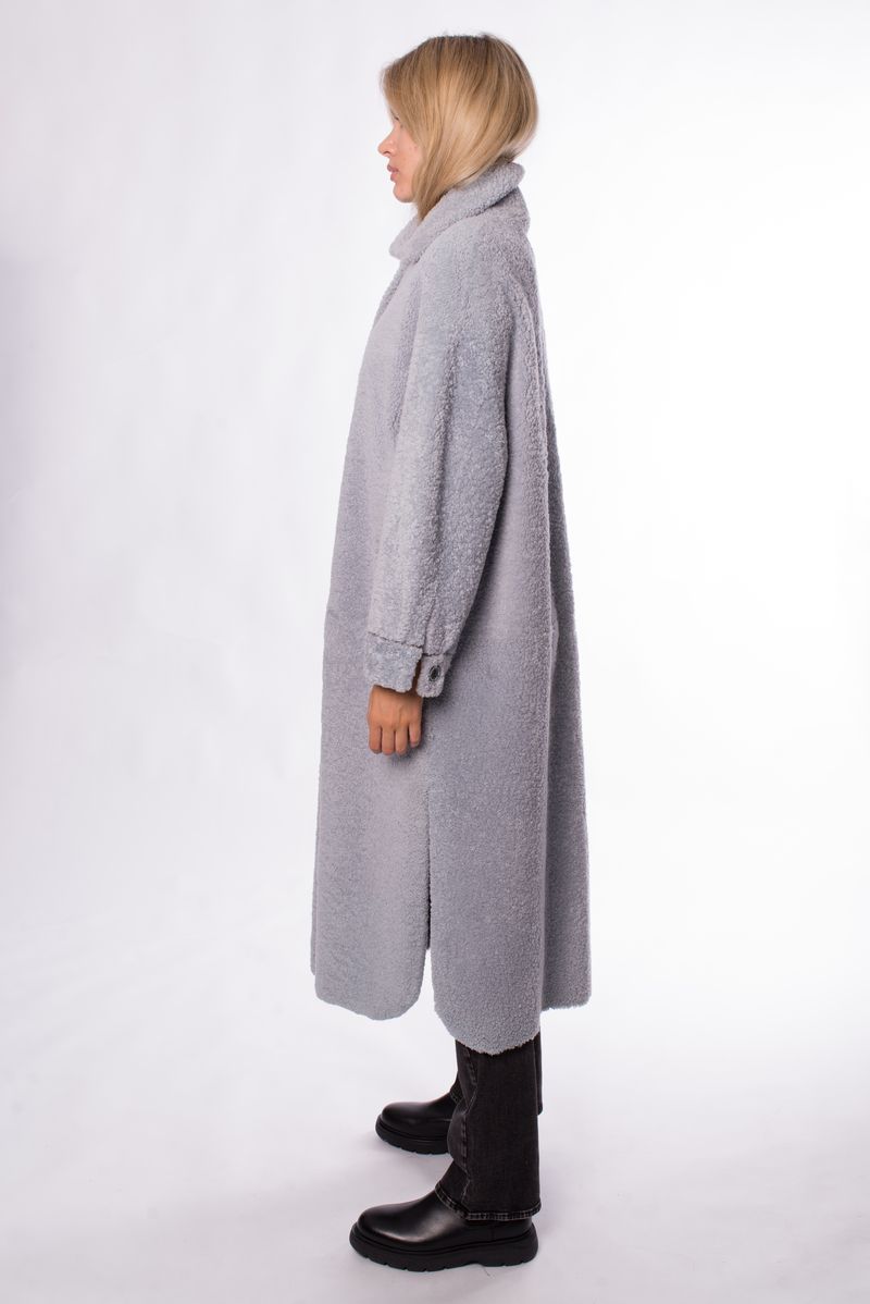 Дубленка серо-голубая удлинненая 22/23 RinDi R22/305