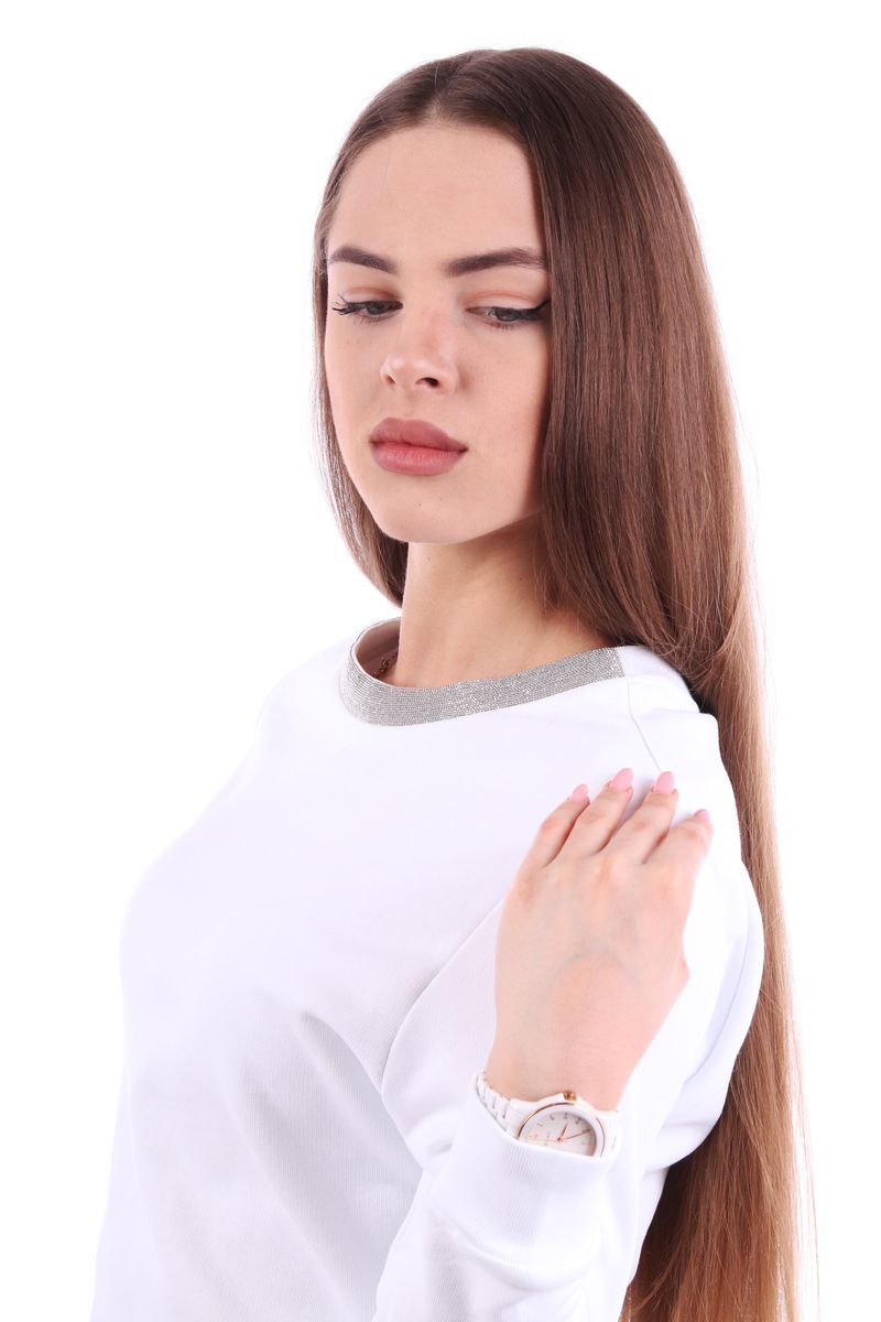 Толстовка из хлопка белая SS22 FABIANA FILIPPI JED272W104