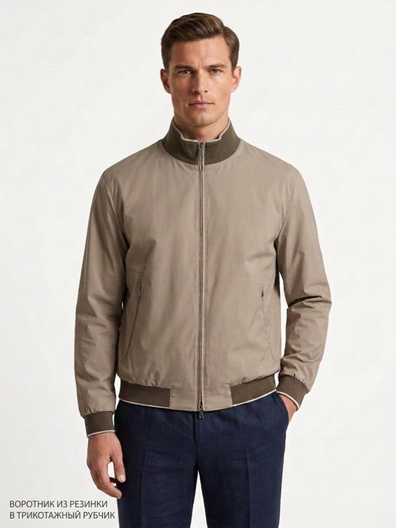 Куртка-бомбер серо-бежевая SS26 FRADI TN5470