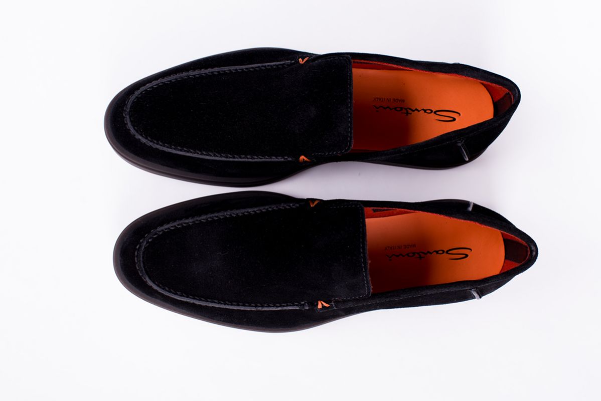 Замшевые лоферы Detroit черные 25/26 SANTONI MGDG17824SMOKSVUN01