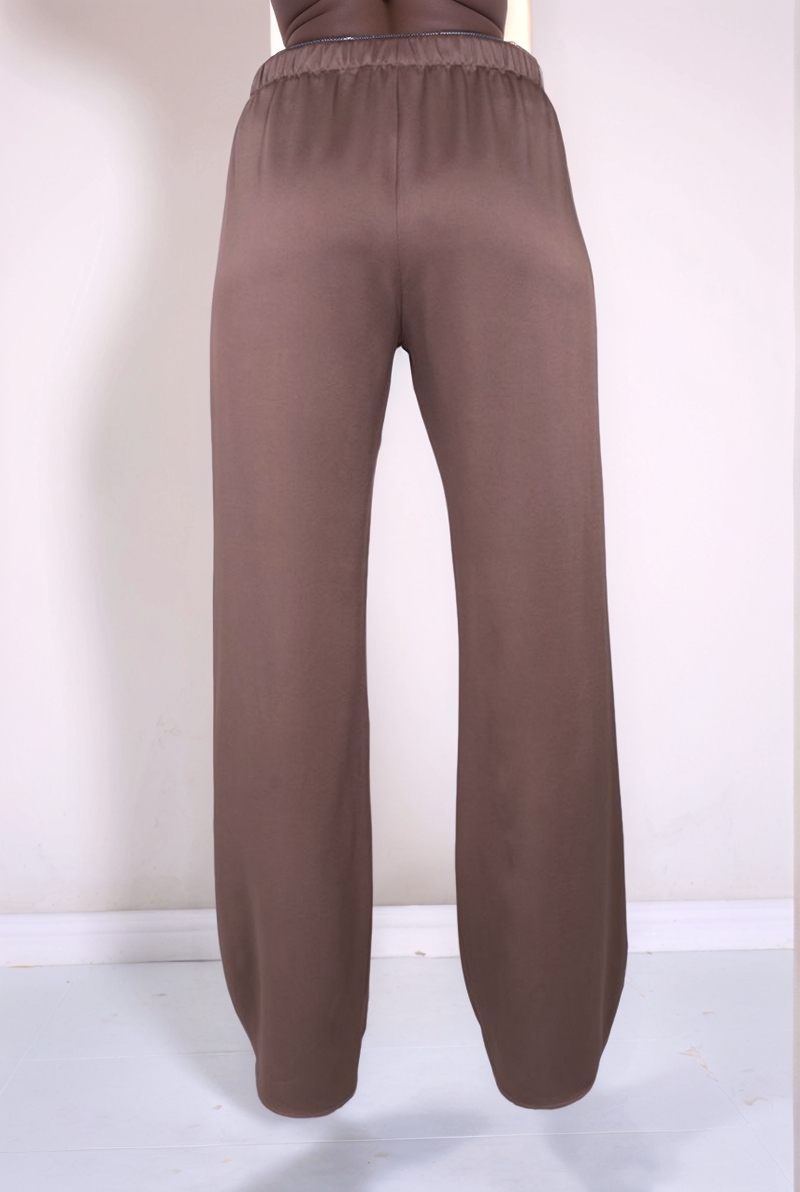Брюки на резинке мокко ацетат LE TRICOT PERUGIA 66077