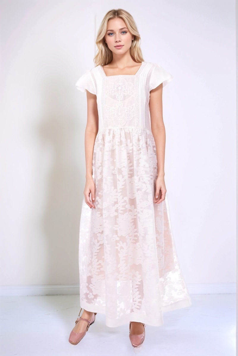 Платье белое ажурное SS25 MAURIZIO W06030779/22