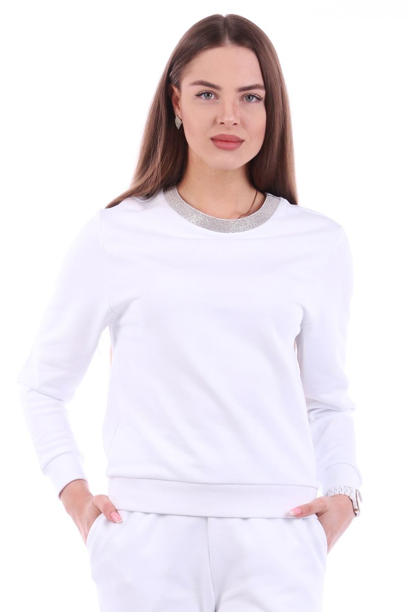Толстовка из хлопка белая SS22 FABIANA FILIPPI JED272W104