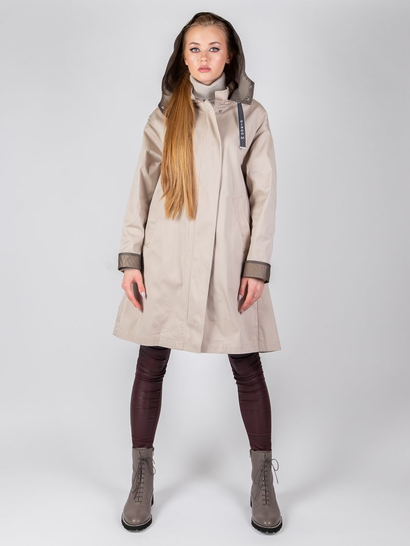 Тренч хлопковый бежевый с капюшоном "20 DIEGO M 20ЕМ-H001