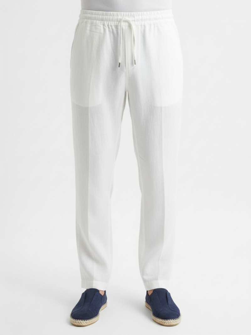 Брюки льняные молочные SS26 FRADI LN5429/40