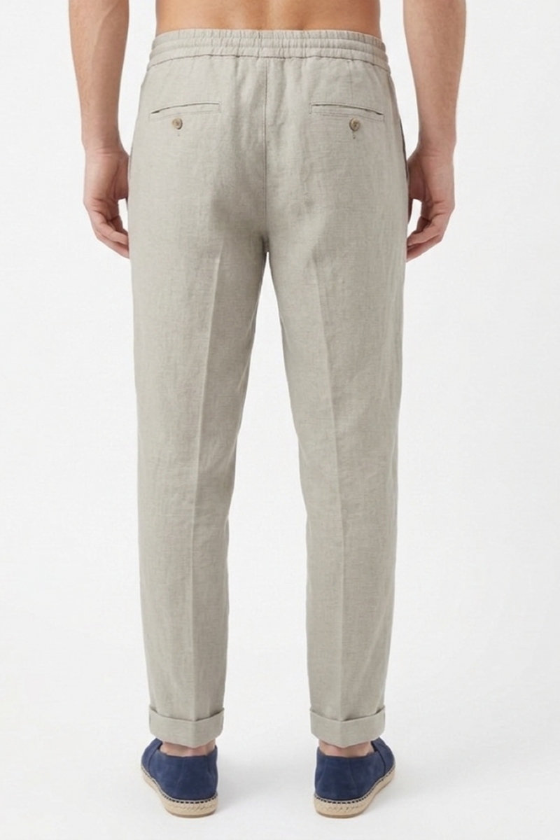 Брюки льняные серо-зеленые SS26 BRUNELLO CUCINELLI M243DE1710 C6018