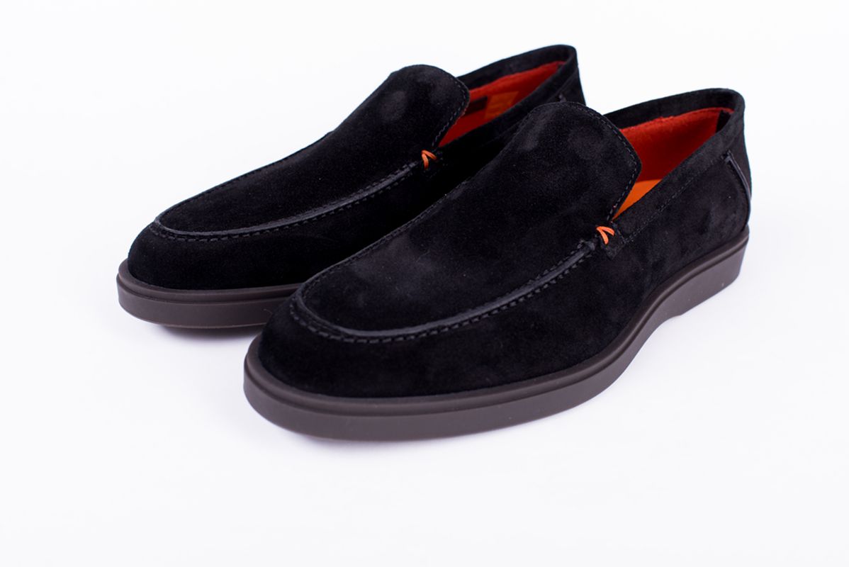 Замшевые лоферы Detroit черные 25/26 SANTONI MGDG17824SMOKSVUN01