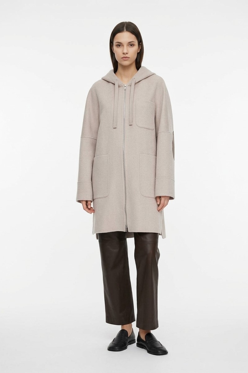 Пальто шерстяное на молнии с капюшоном "26 MAXMARA  GIGLIO/053