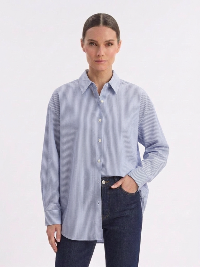 Рубашка в полоску свободного кроя SS26 La Piscine LS261WS005