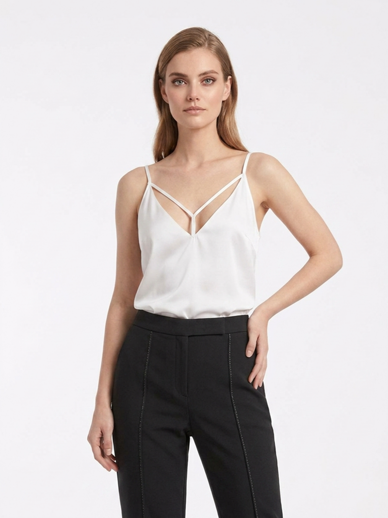 Блузка-топ белая SS26 NISSA TOP16477/WHITE