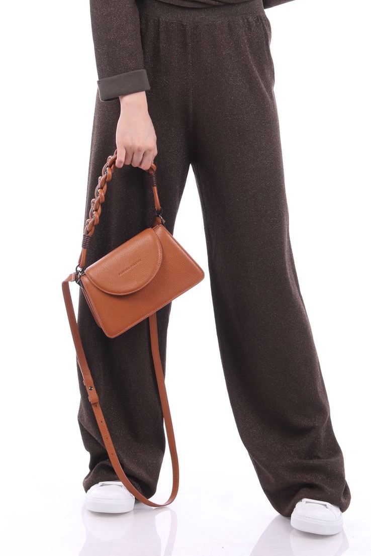 Брюки с люрексом табак широкие SS22 FABIANA FILIPPI PAD272W343