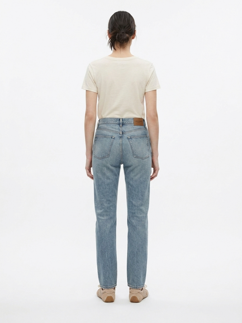 Джинсы голубые с потертостями SS26 SAINT LAURENT 827965Y35AQ