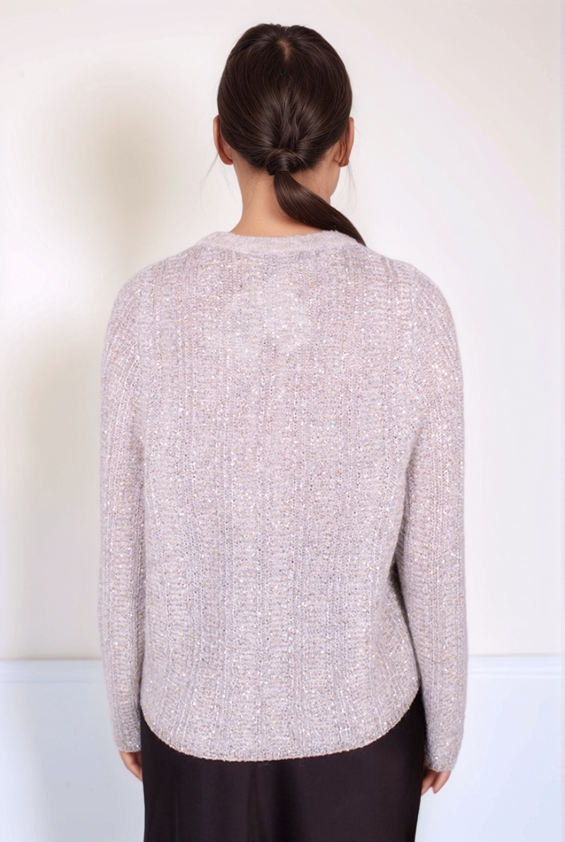 Джемпер бежевый с пайетками 25/26 PANICALE D370481G/0225