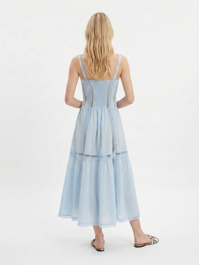 Платье макси шитье голубое Dafelle SS26 CHARO RUIZ IBIZA 261620