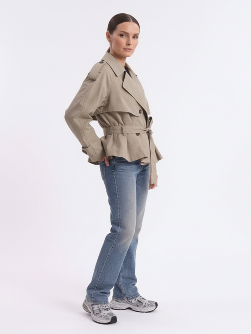 Куртка хаки с погонами под пояc SS26 La Piscine LF261WO004