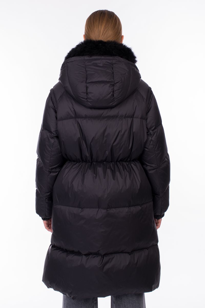 Пуховик черный средней длины 24/25 YVES SALOMON 23WFM06000M07W