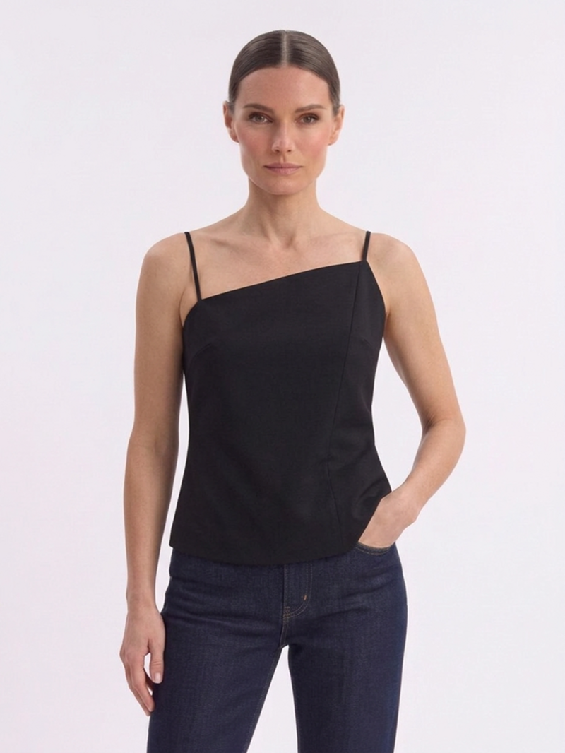 Блуза-топ черная SS26 La Piscine LS261WT011