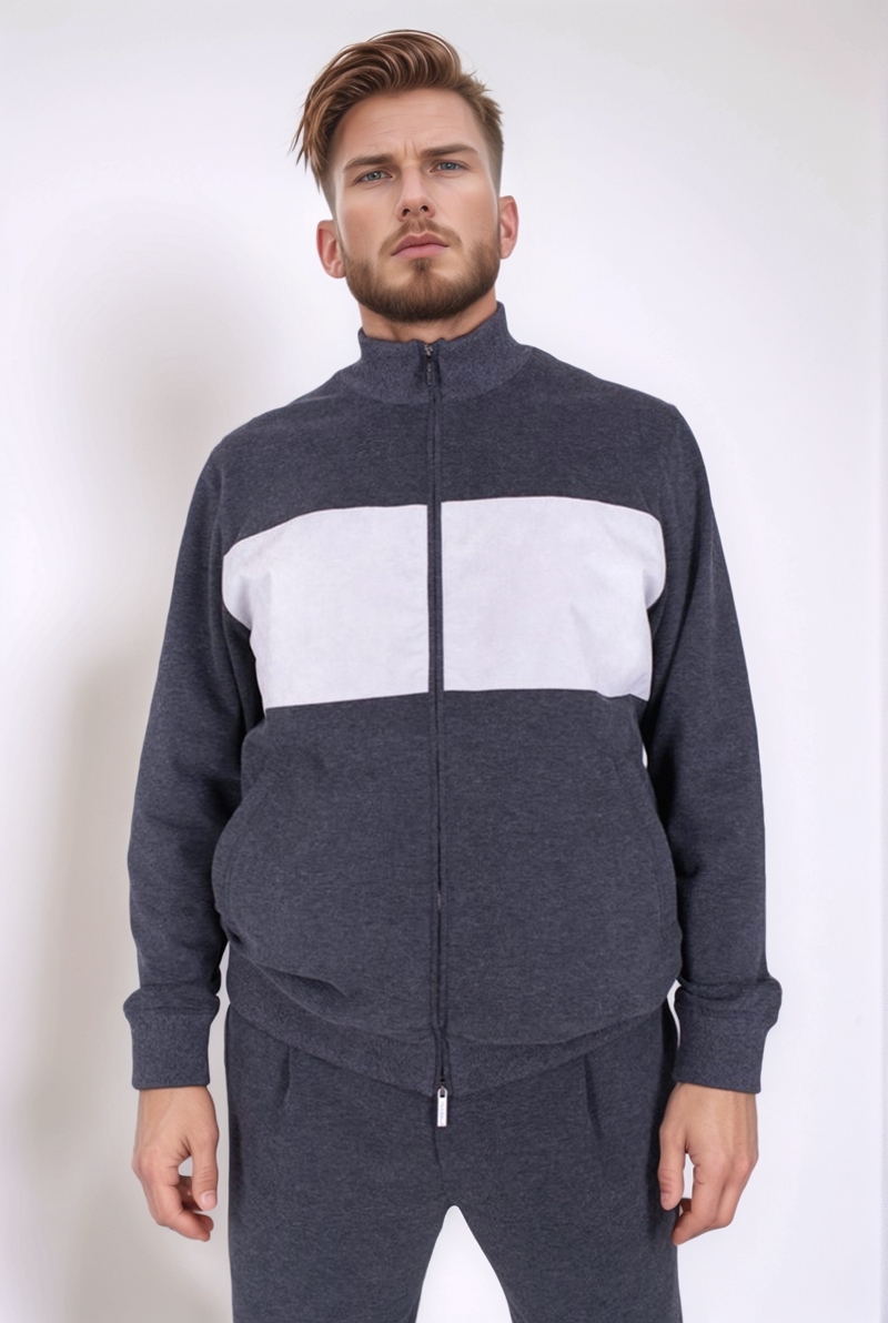 Толстовка антрацитовая с контрастной вставкой 25/26 PANICALE U371114GZ