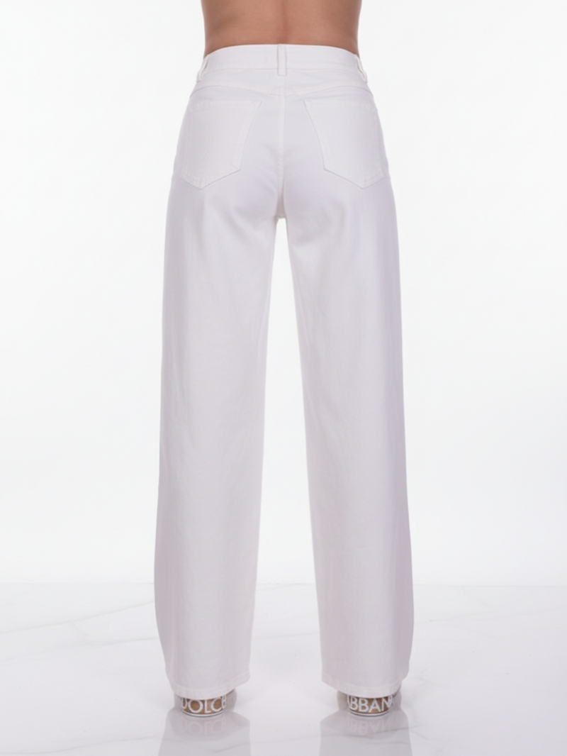 Джинсы широкие белые SS26 LORENA ANTONIAZZI P2646PA02F/4049