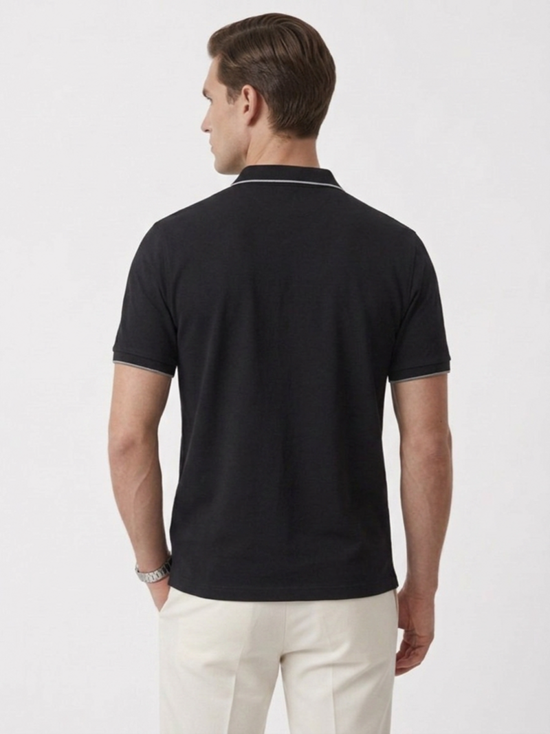 Поло черное SS26 BRUNELLO CUCINELLI M0B139779G