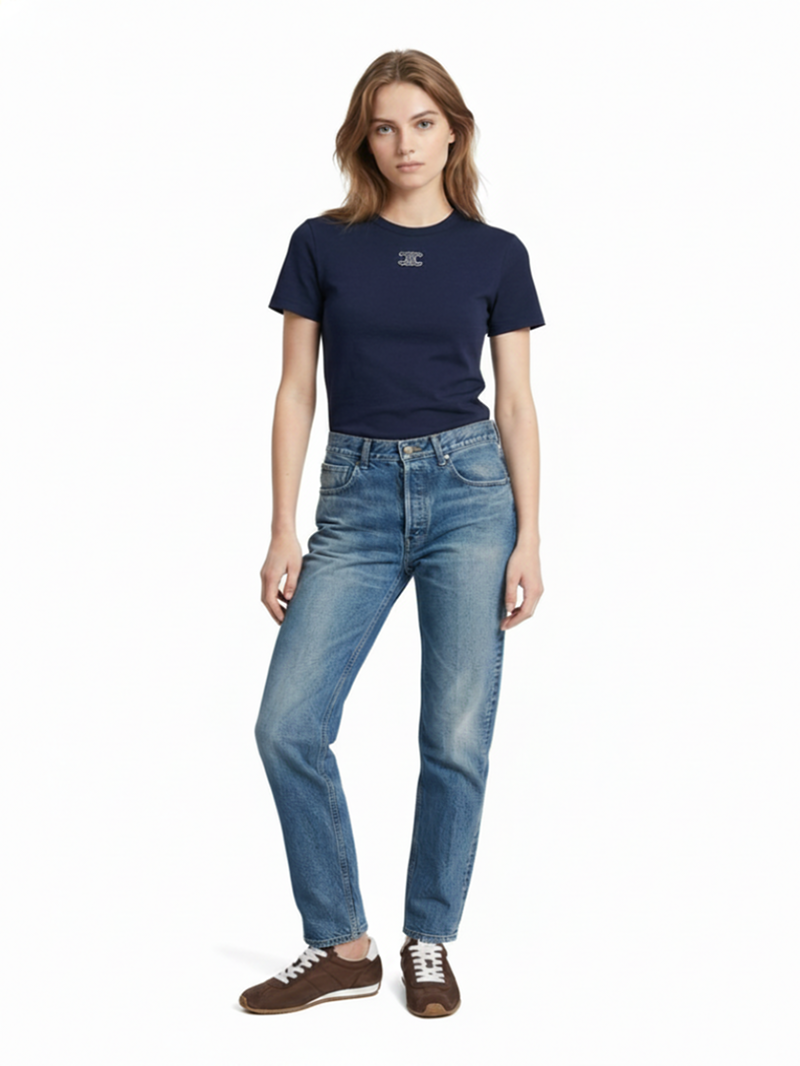 Джинсы прямые светло-синие SS26 Céline RP0B9 GFV6