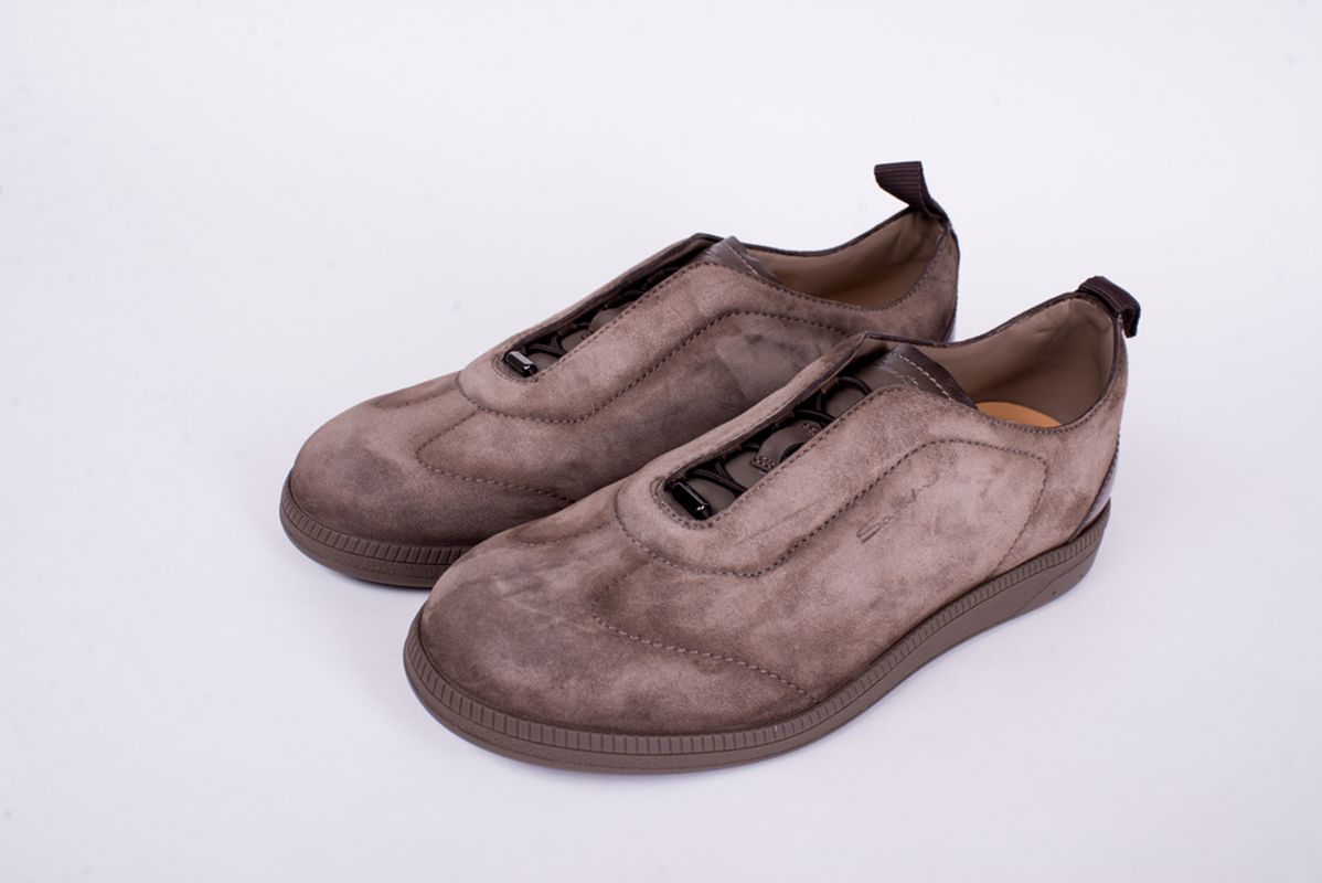 Замшевые коричневые слипоны 25/26 SANTONI MBPG22109CPATEDSE81