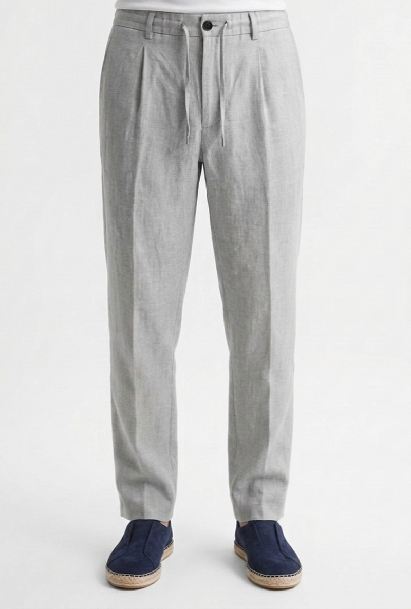 Брюки льняные серо-бежевые SS26 FRADI LN5418/42